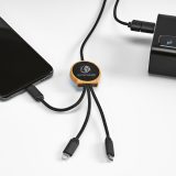 Vue 9 de Câble de charge Asimov 5-en-1 bambou/rPET,lumineux,charge rapide