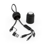 Vue 10 de Câble de charge Versacord 5-en-1 rPET, tube rABS. Charge Rapide