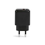 Vue 3 de Chargeur mural Franklin, rABS, 20W, USB-C & A, charge rapide