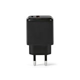 Vue 2 de Chargeur mural Franklin, rABS, 20W, USB-C & A, charge rapide
