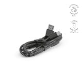 Vue 10 de Câble de charge Leibniz, rPET 1m, USB-A/USB-C, charge rapide