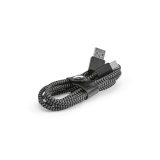 Vue 1 de Câble de charge Leibniz, rPET 1m, USB-A/USB-C, charge rapide