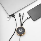 Vue 8 de Câble de charge Feynman 5-en-1 bambou/rPET, logo lumineux