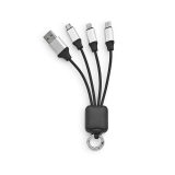 Vue 3 de Câble de charge Sagan, 4-en-1 rTPR, logo lumineux et boucle