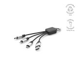 Vue 5 de Câble de charge Sagan, 4-en-1 rTPR, logo lumineux et boucle