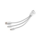 Vue 1 de Lavoisier Câble 3-en-1 en rPVC. 10 W. Avec porte-clés