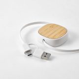 Vue 4 de Bohr Câble 3-en-1 en rABS et Bambou. 1 m rétractable. 10 W
