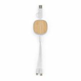 Vue 2 de Bohr Câble 3-en-1 en rABS et Bambou. 1 m rétractable. 10 W