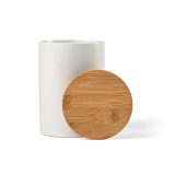 Vue 8 de Bocal Munch 1000 céramique 980 ml, couvercle en bambou
