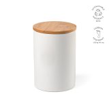 Vue 9 de Bocal Munch 1000 céramique 980 ml, couvercle en bambou