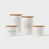 Vue 10 de Bocal Munch 1000 céramique 980 ml, couvercle en bambou