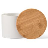 Vue 4 de Bocal Munch 500 céramique 525 ml, couvercle en bambou