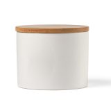 Vue 2 de Bocal Munch 500 céramique 525 ml, couvercle en bambou