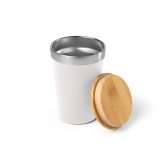 Vue 4 de Gobelet Don rSS 400ml avec couvercle bambou. Double paroi
