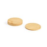 Vue 4 de Sous-verres Christo en bambou, set de 4