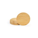 Vue 2 de Sous-verres Christo en bambou, set de 4
