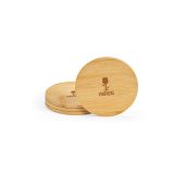 Vue 6 de Sous-verres Christo en bambou, set de 4