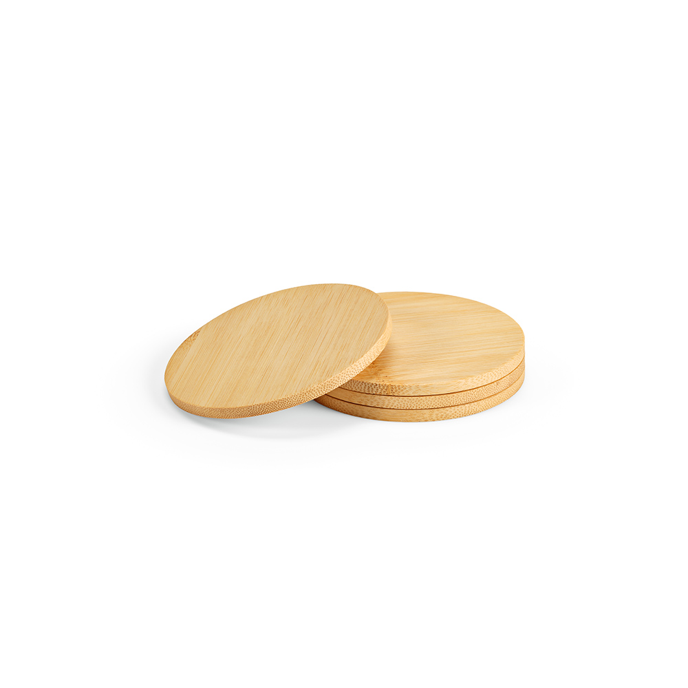 Sous-verres Christo en bambou, set de 4