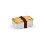 Vue 1 de Boîte repas Warhol rInox 740 ml, couvercle et couverts en bambou