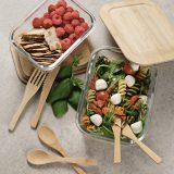 Vue 4 de Boîte repas Van Gogh 1000,verre borosilicaté et bambou 1090 ml