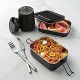 Vue 10 de Boîte repas Tintoretto rInox 1240 ml,2 niveaux,fermeture latérale