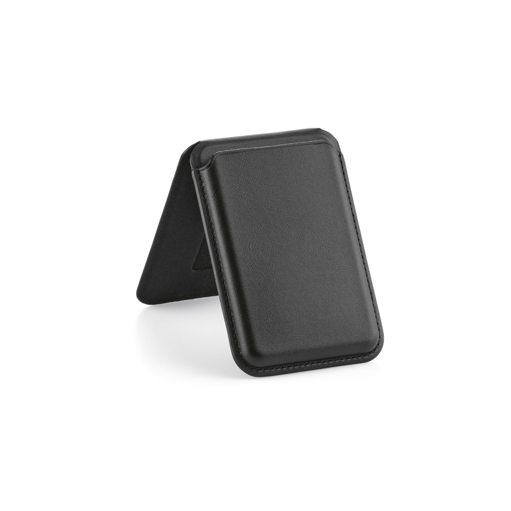 Porte-cartes et support pour téléphone 2-en-1 Hilbert. Cuir vegan