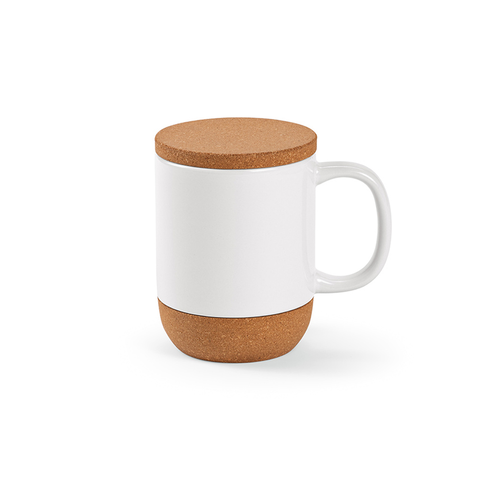 Mug Ebro en céramique, bouchon/base en liège 380 ml. Sublimation