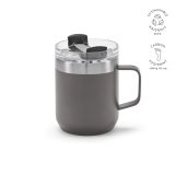 Vue 4 de Mug Shinano inox 440 ml. Double paroie et bouchon rotatif