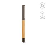 Vue 9 de Stylo Aeschylus en bambou et inox, encre bleue 2 km