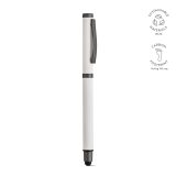 Vue 7 de Stylo Woolf en inox recyclé, touch & encre noire 1 km