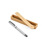 Vue 6 de Stylo Woolf en inox recyclé, touch & encre noire 1 km