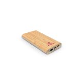 Vue 8 de Batterie externe Pythagoras bambou, 15W, 10000mAh