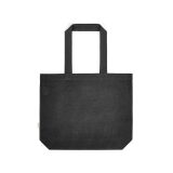 Vue 3 de Sac shopping Blanc rCOTON 220 g/m². Anses 65 cm, soufflet