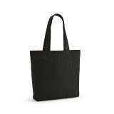 Vue 1 de Sac shopping Blanc rCOTON 220 g/m². Anses 65 cm, soufflet