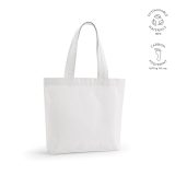 Vue 5 de Sac shopping Blanc rCOTON 220 g/m². Anses 65 cm, soufflet