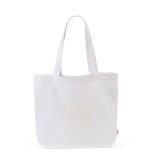 Vue 6 de Sac shopping Blanc rCOTON 220 g/m². Anses 65 cm, soufflet