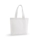 Vue 1 de Sac shopping Blanc rCOTON 220 g/m². Anses 65 cm, soufflet
