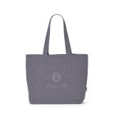 Vue 6 de Sac shopping Blanc rCOTON 220 g/m². Anses 65 cm, soufflet
