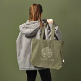Vue 6 de Sac shopping Blanc rCOTON 220 g/m². Anses 65 cm, soufflet