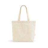 Vue 4 de Sac shopping Blanc rCOTON 220 g/m². Anses 65 cm, soufflet