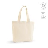 Vue 5 de Sac shopping Blanc rCOTON 220 g/m². Anses 65 cm, soufflet
