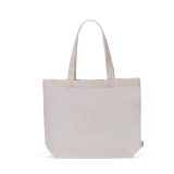 Vue 7 de Sac shopping Blanc rCOTON 220 g/m². Anses 65 cm, soufflet