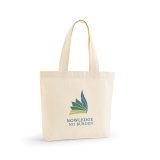 Vue 8 de Sac shopping Blanc rCOTON 220 g/m². Anses 65 cm, soufflet