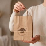 Vue 5 de Sac kraft recyclé Vesuvio S marron 115g/m². Fabriqué au Portugal