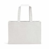 Vue 3 de Sac de courses Makalu en coton recyclé. 280 g/m². Anses de 65 cm