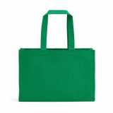 Vue 3 de Sac de courses Makalu en coton recyclé. 280 g/m². Anses de 65 cm