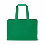 Vue 2 de Sac de courses Makalu en coton recyclé. 280 g/m². Anses de 65 cm