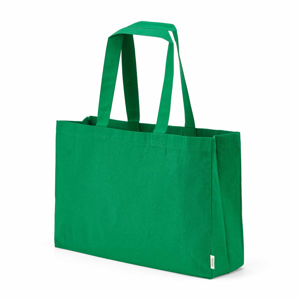 Sac de courses Makalu en coton recyclé. 280 g/m². Anses de 65 cm