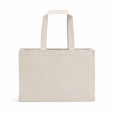 Vue 3 de Sac de courses Makalu en coton recyclé. 280 g/m². Anses de 65 cm