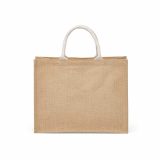 Vue 3 de Sac de courses Toubkal en jute et coton. Anses de 40 cm